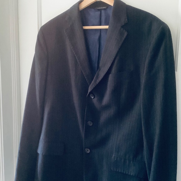 Banana Republic Mens Blue Striped Three Button Cotton Blazer Jacket Modern 40R - Picture 2 of 16